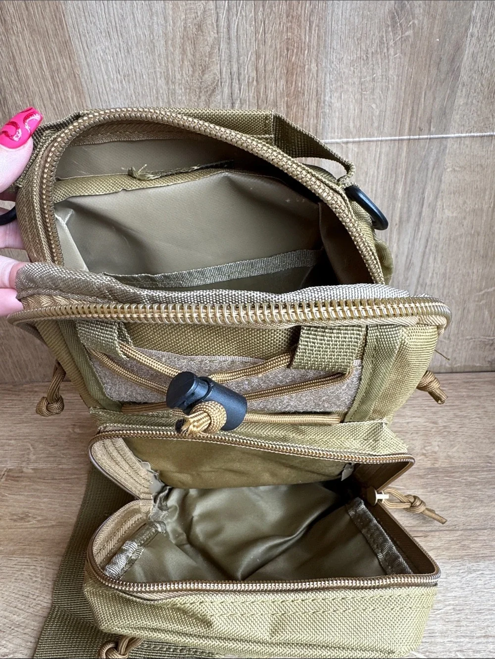 Unlisted Olive Tan Tactical Military Crossbody Sling Bag
